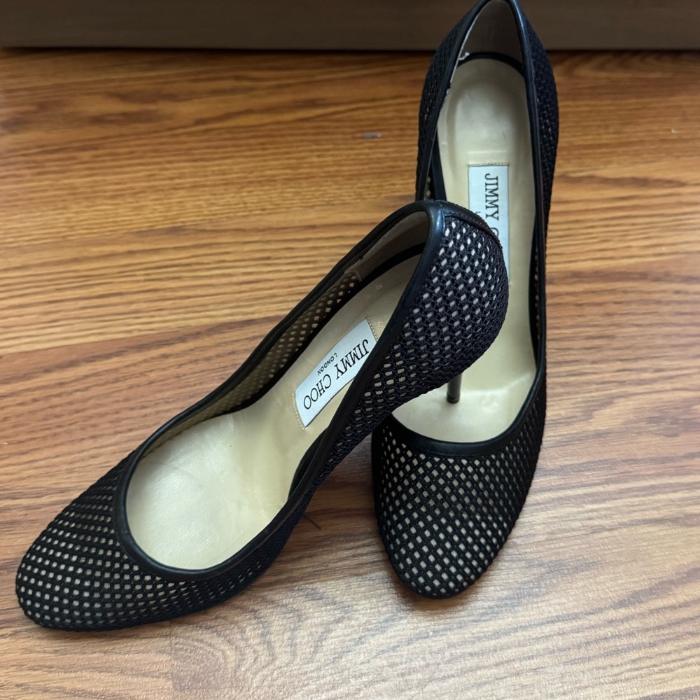 Black Mesh Jimmy Choo Pump Size 39